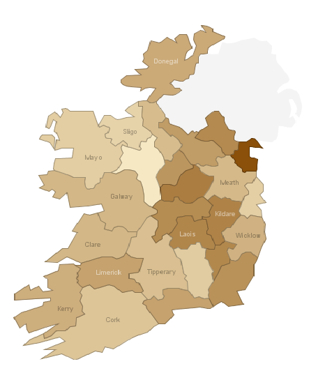 Unemployment among mortgage-holders in Ireland by county